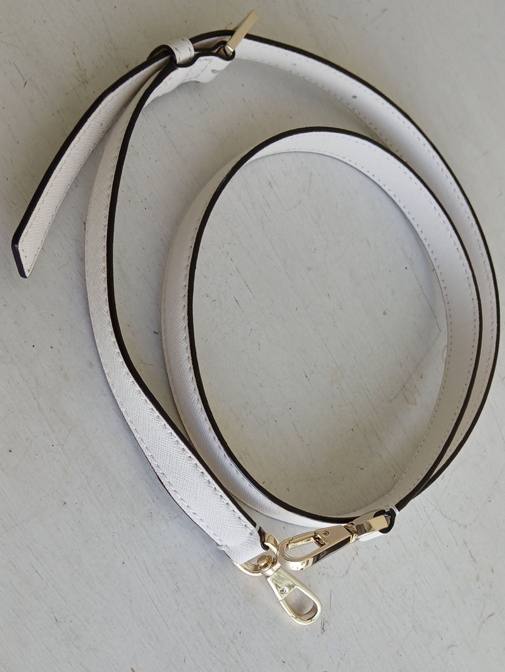 White Ivory Strap Gold Hardware Replacement Crossbody Bag Strap